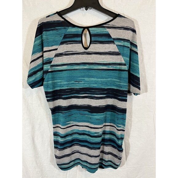 Lavish Teal Grey & Black Sleeveless XL Blouse - Picture 8 of 8